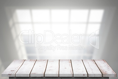 Composite image of wooden floor