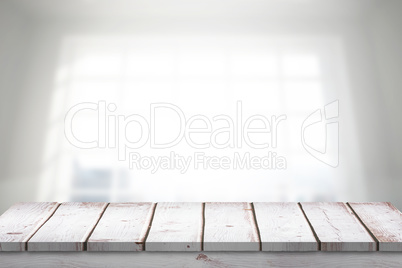 Composite image of wooden floor