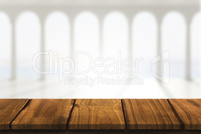 Composite image of wooden table