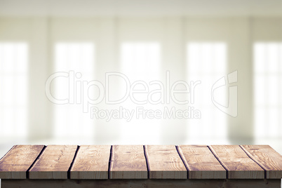 Composite image of wooden floor