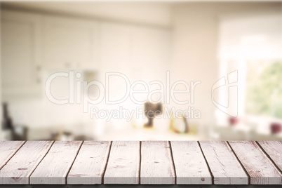 Composite image of wooden table