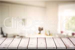 Composite image of wooden table