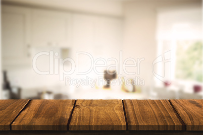 Composite image of wooden table