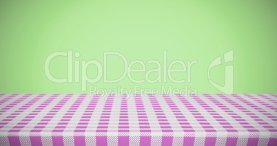 Composite image of pink and white tablecloth