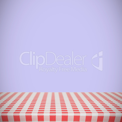 Composite image of red and white tablecloth