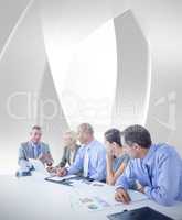 Composite image of business team having a meeting