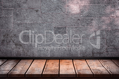 Composite image of wooden table