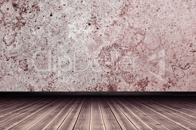 Composite image of high angle view of gray hardwood floor