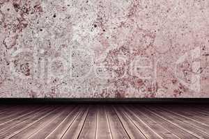 Composite image of high angle view of gray hardwood floor