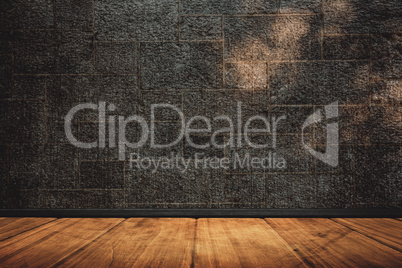 Composite image of high angle view of hardwood floor