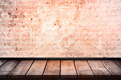 Composite image of wooden table