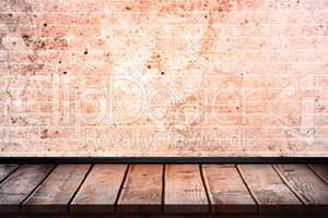 Composite image of wooden table