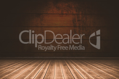 Composite image of high angle view of gray hardwood floor