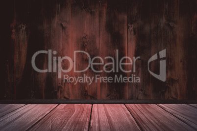 Composite image of high angle view of hardwood floor