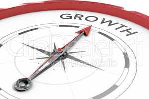 Compass pointing to growth
