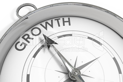 Compass pointing to growth