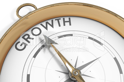 Compass pointing to growth