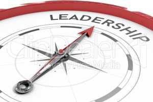 Compass pointing to leadership