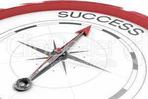 Compass pointing to success