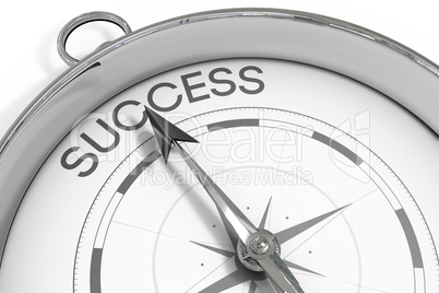 Compass pointing to success
