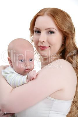 Image of pretty young woman with sweet toddler