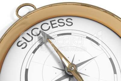 Compass pointing to success