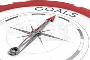 Compass pointing to goals