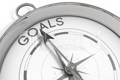 Compass pointing to goals