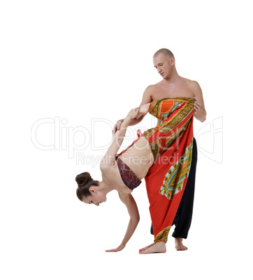 Studio image of yoga instructor training apt woman