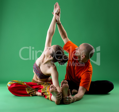 Yoga. Studies in tandem with experienced trainer