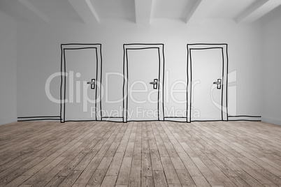 Doodle doors in room