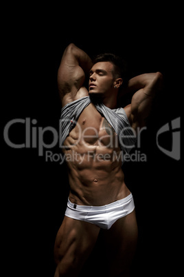 Bodybuilding and modeling. Image of sexy hunk