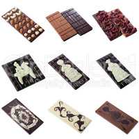 Collection of milk chocolate bar with pattern