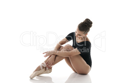 Image of graceful ballerina with beautiful legs