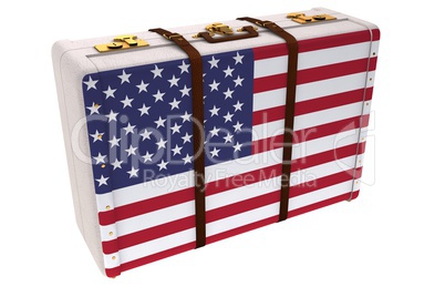 American flag on a suitcase