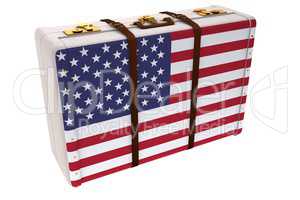 American flag on a suitcase