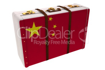 Chinese flag suitcase