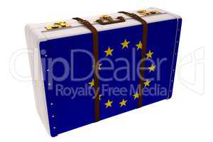 EU flag suitcase