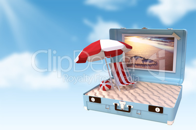 Composite image of image of a suitcase