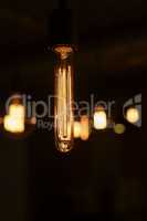 Image of elongated filament lamp, close-up