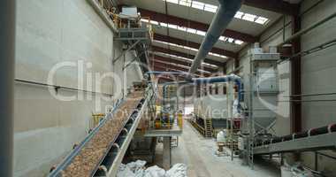 Brickworks. Processing of clay in production hall