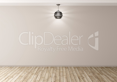 Interior background with lamp 3d rendering