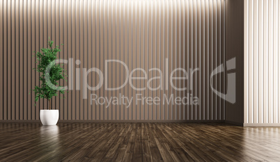 Empty interior with plant 3d rendering