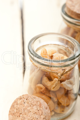 cashew nuts on a glass jar