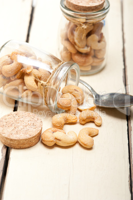 cashew nuts on a glass jar