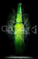 Green bottle of beer