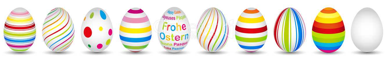 colourful easter eggs in modern design