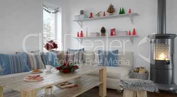 3d - livingroom - christmas