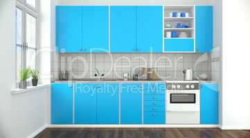 modern kitchen - blue - shot 2