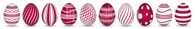 10 easter eggs in red